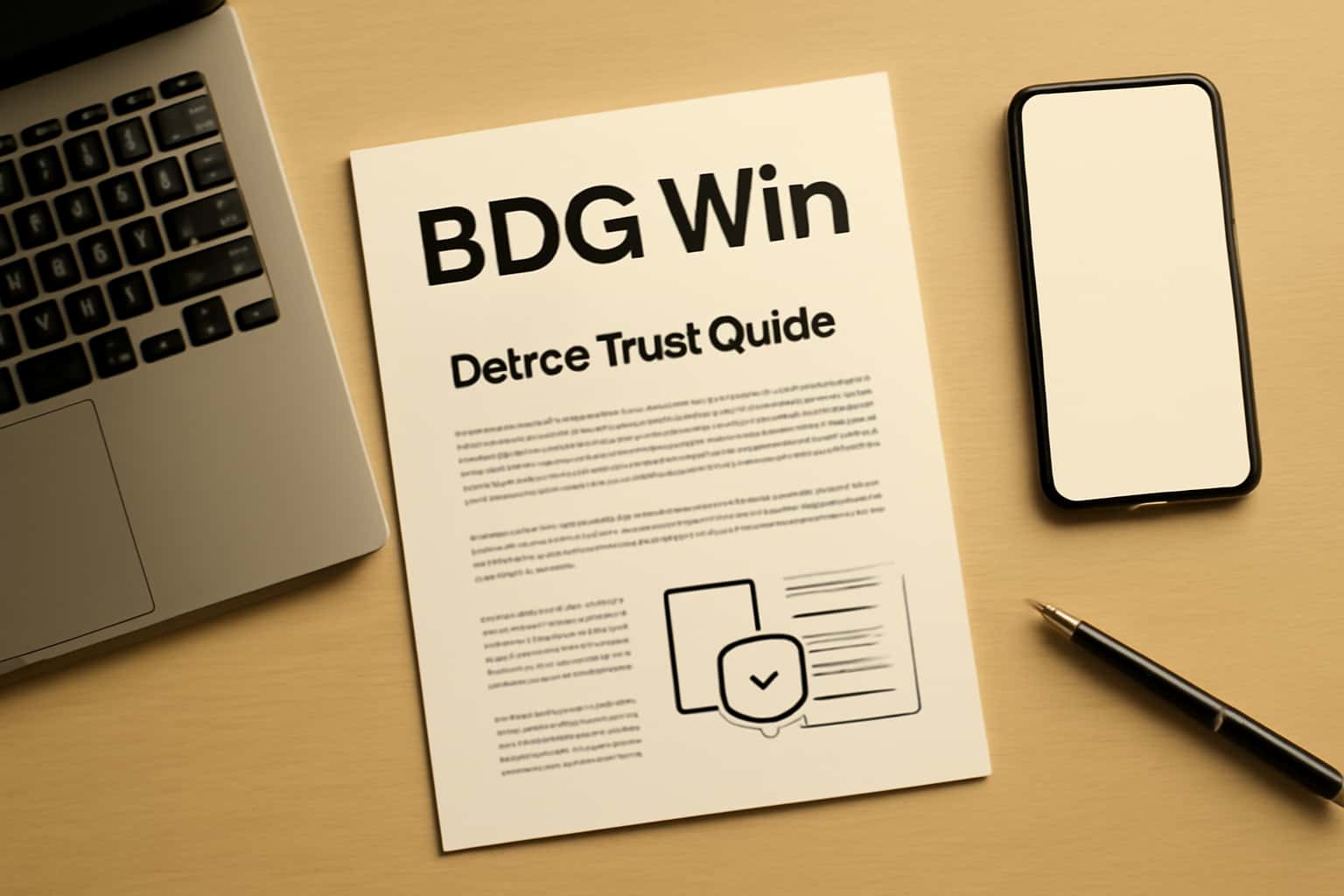 A high-tech image showcasing the BDG Win Device Trust Guide in a professional setting.