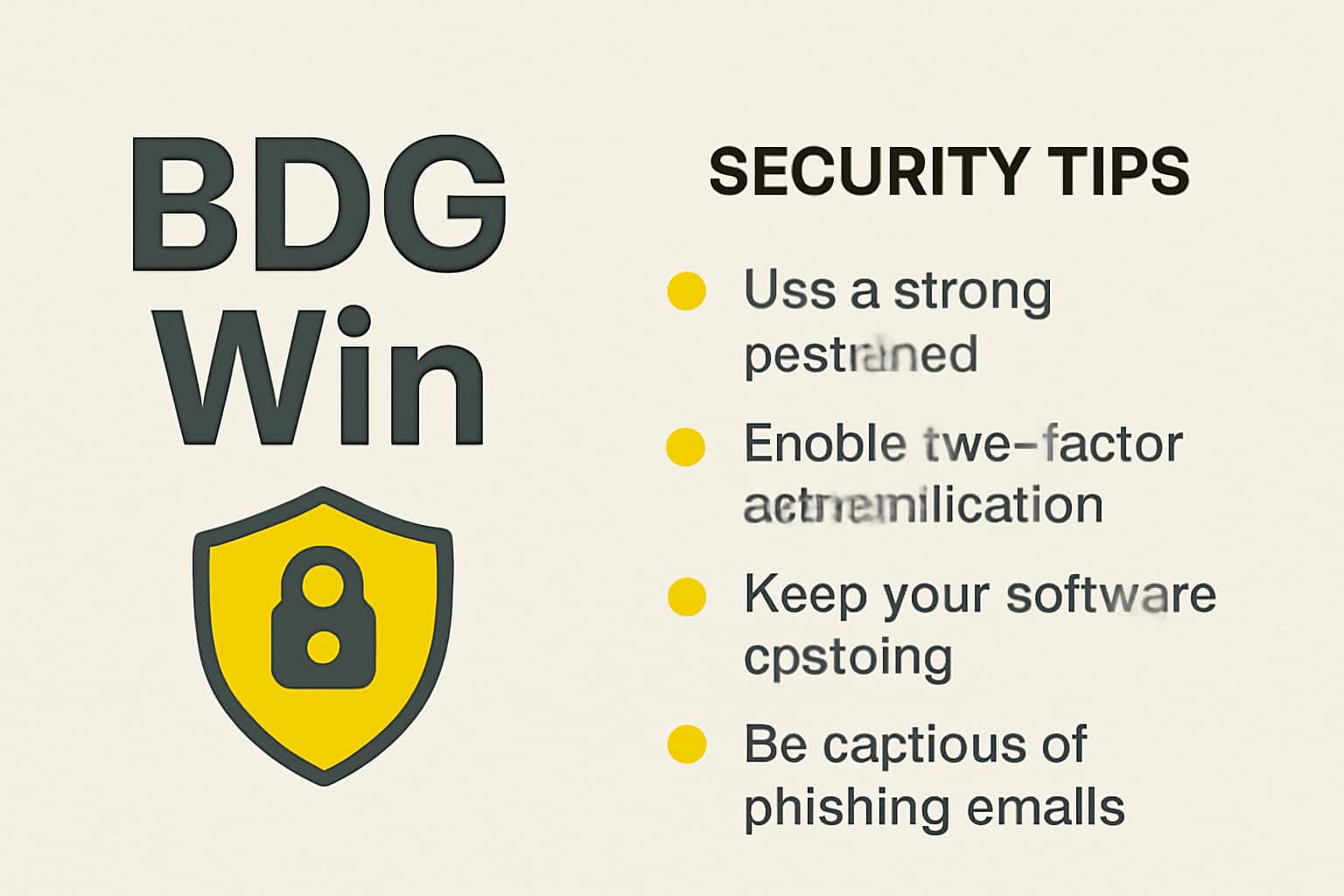 An informative scene illustrating security practices for BDG Win.