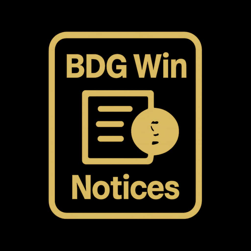 A professional icon representing BDG Win Notices.