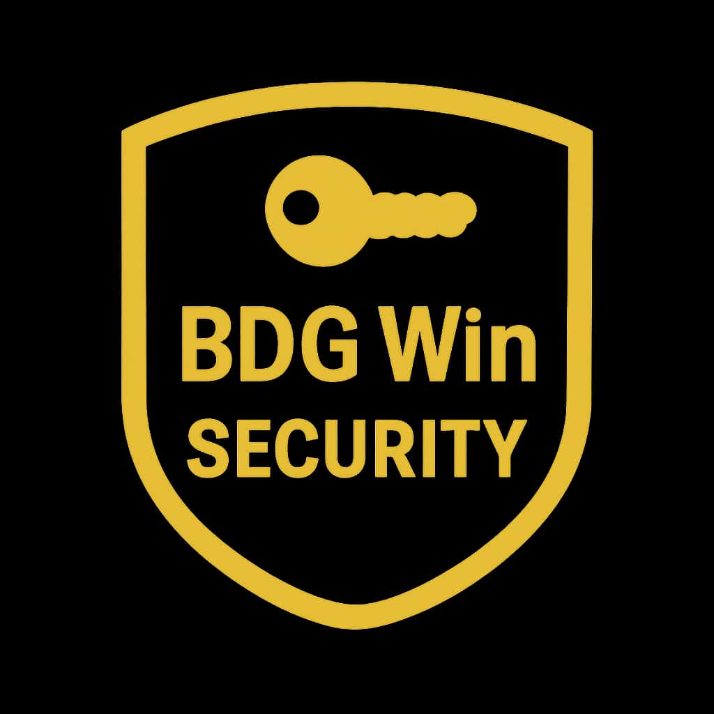 A badge illustrating BDG Win Security guidelines.